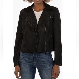 Kut from the Kloth Edith Faux Suede Moto Jacket New!